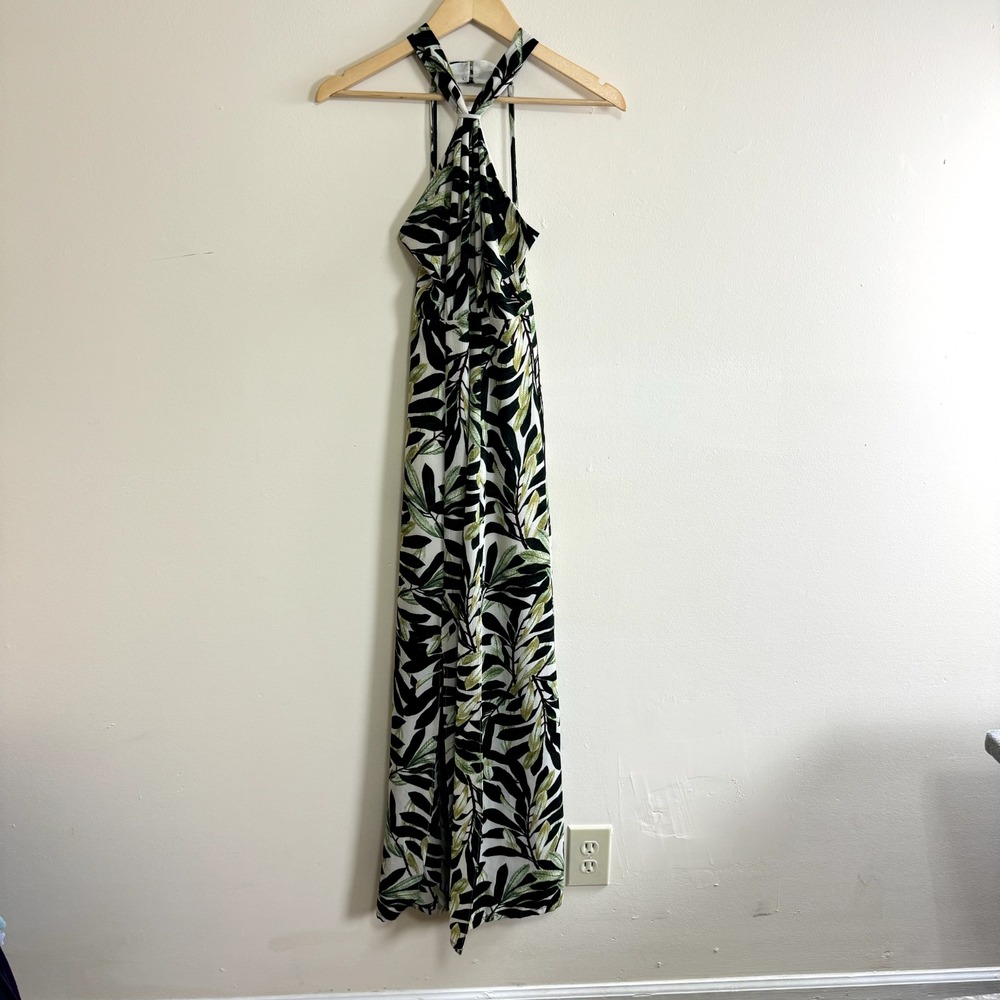 Dress Forum Dress Womens Size Small‎ Floral Halter Side Slits Beach Resort Maxi